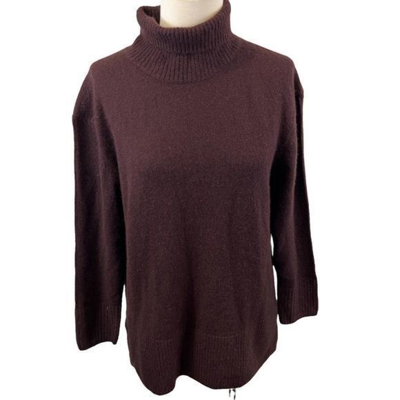 NWOT NORDSTROM Signature Funnel Neck Cashmere Sweater in Brown Chocolate (XS) - Picture 8 of 9